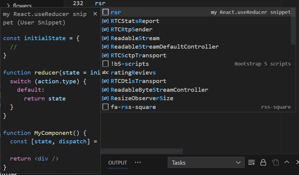Code snippet example